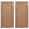 vidaXL Rullgardin bambu 2 st 150 x 220 cm brun