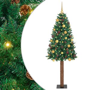 vidaXL Smal julgran med 300 LED-lampor Gr&ouml;n 180 cm PVC och solid furu