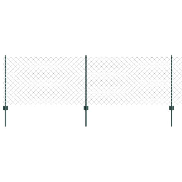 vidaXL St&auml;ngsel med stolpe Gr&ouml;n 0,8 x 10 m St&aring;l och PVC