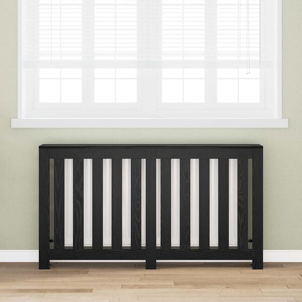 vidaXL Radiatorlock Svart Ek 149 x 20 x 82 cm Konstruerat tr&auml;