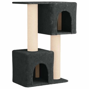 vidaXL Katttr&auml;d med sisal kl&ouml;spelare M&ouml;rkgr&aring; 114 cm