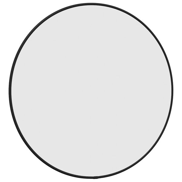 vidaXL V&auml;ggspegel svart &Oslash; 50 cm rund