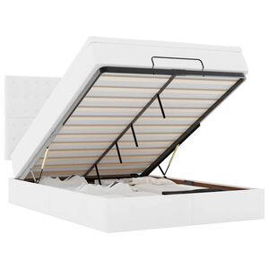 vidaXL Ottoman s&auml;ngram med madrass vit 140x190 cm konstl&auml;der