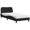 vidaXL Bed with Mattress "Hvar" Black 80x200 cm Faux Leather