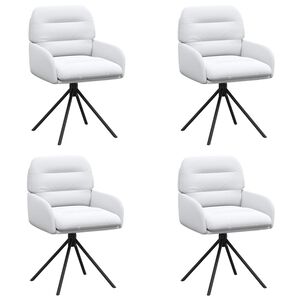 vidaXL Sv&auml;ngande Matstolar 4 st Konstl&auml;der Vit 59 x 59,5 x 90 cm
