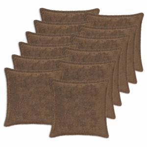 vidaXL Kudd&ouml;verdrag 12 st HOUTEN Ljusbrun 40 x 40 cm Faux Kaninp&auml;ls