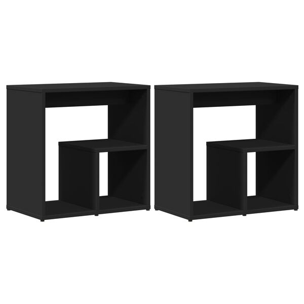 vidaXL Sidobord 2 st svart 50x30x50 cm konstruerat tr&auml;
