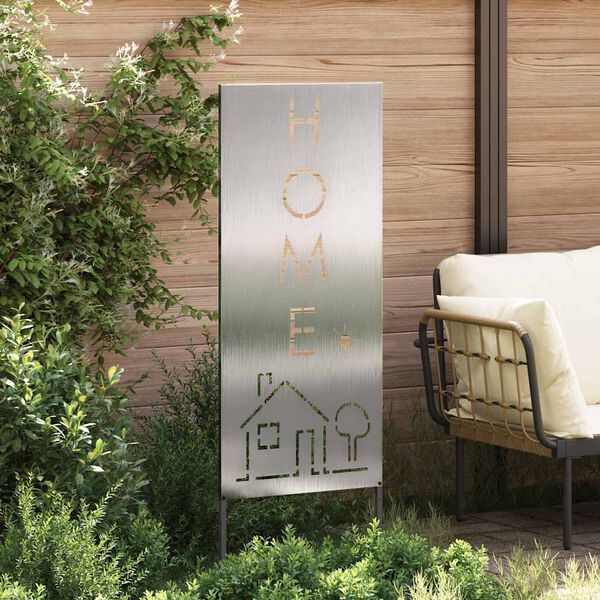 vidaXL Tr&auml;dg&aring;rds integritetssk&auml;rm Silver 50 x 140 cm Rostfritt st&aring;l