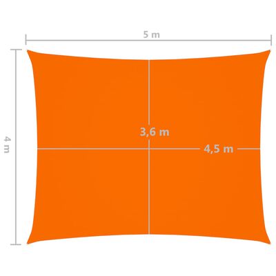vidaXL Solsegel oxfordtyg rektangulärt 4x5 m orange