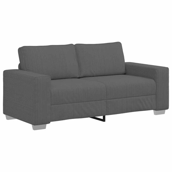 vidaXL Loveseat soffa m&ouml;rkgr&aring; 180x77x82 cm manchestertyg
