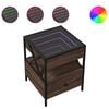 vidaXL Soffbord med Infinity LEDs brun ek 40x40x51 cm