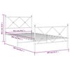 vidaXL Sängram med huvudgavel och fotgavel svart metall 100x200 cm