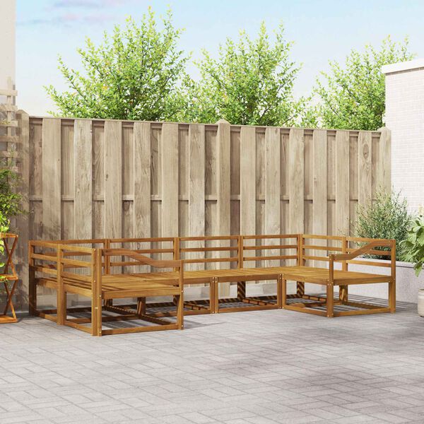 vidaXL Utomhussoffset 6 pcs Naturf&auml;rg Massivt Akaciatr&auml;