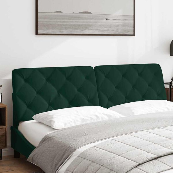 vidaXL Headboard Cushion Dark Green 180 cm Velvet