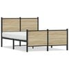 vidaXL S&auml;ngram utan madrass metall sonoma-ek 120x200 cm
