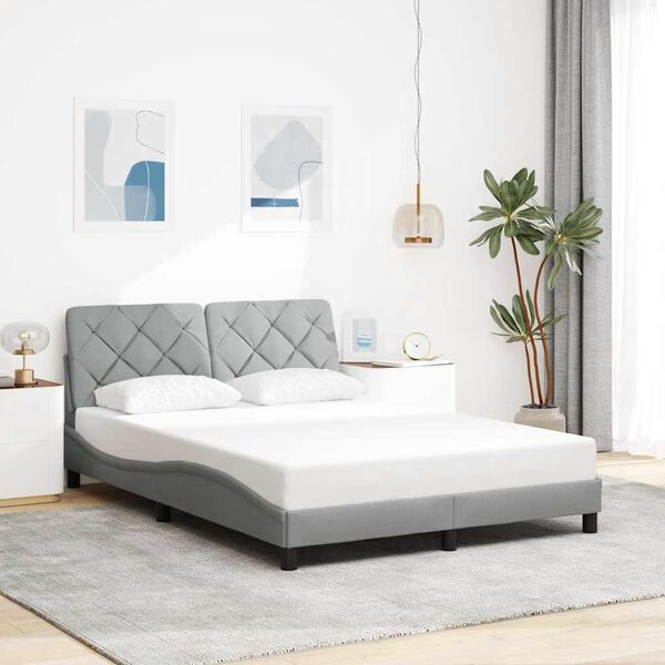 vidaXL Bed Frame without Mattress Light Grey 140x200 cm Fabric