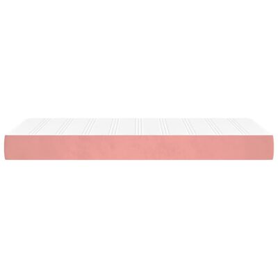 vidaXL Pocketresårmadrass rosa 90x190x20 cm sammet