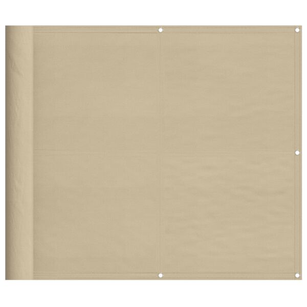 vidaXL Balkongsk&auml;rm beige 90x1000 cm 100% polyester oxford