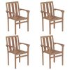 vidaXL Stapelbara tr&auml;dg&aring;rdsstolar med dynor 4 st massiv teak