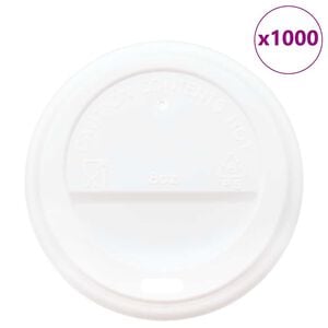 vidaXL lock f&ouml;r kaffekoppar av papper &Oslash;80 mm 8oz 1000 st vit plast