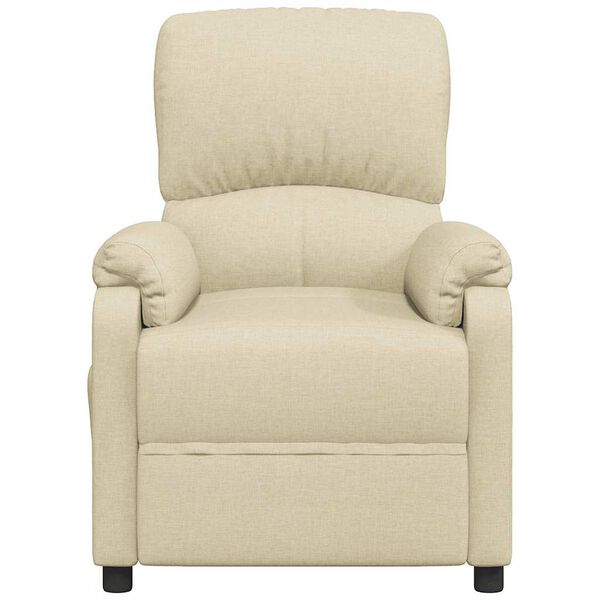 vidaXL Elektrisk massagefåtölj gräddvit tyg