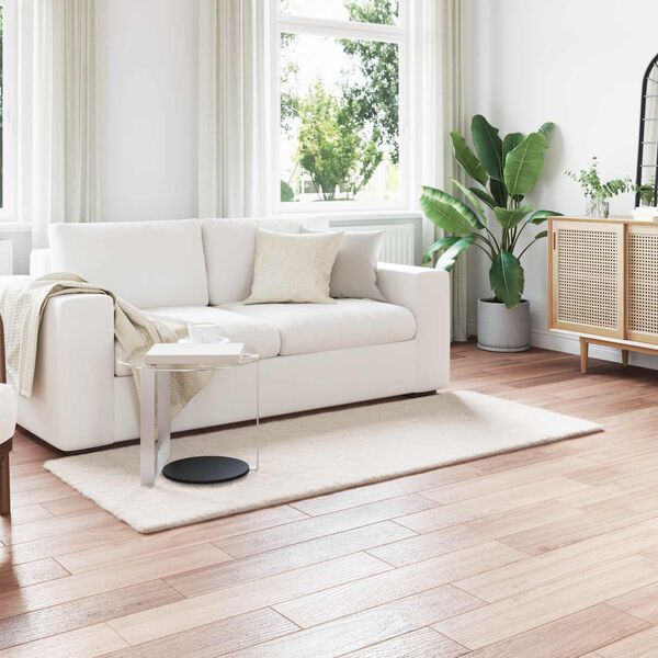 vidaXL Fusk-kaninpälsmatta Olite Kräm 100 x 200 cm Polyester