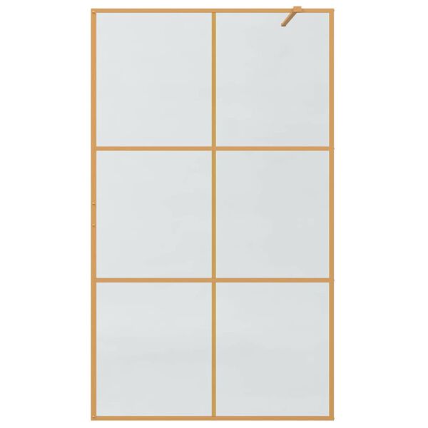 vidaXL Walk-in Duschv&auml;gg Guld 115 x 195 cm h&auml;rdat glas
