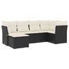 vidaXL Loungegrupp med dynor 6 delar svart konstrotting