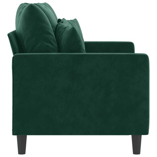 vidaXL Soffa 2-sits m&ouml;rkgr&ouml;n 120 cm sammet