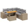 vidaXL Soffgrupp f&ouml;r tr&auml;dg&aring;rden med dynor 6 delar beige konstrotting