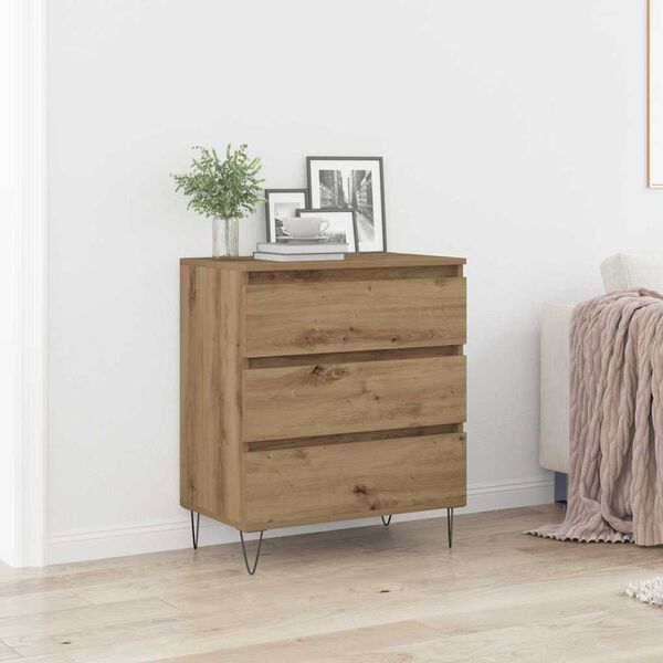 vidaXL Sideboard med l&aring;da Artisan Ek 60 x 35 x 70 cm Konstruerat tr&auml;