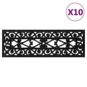 vidaXL Trappstegsmattor 10 st 25x75 cm gummi