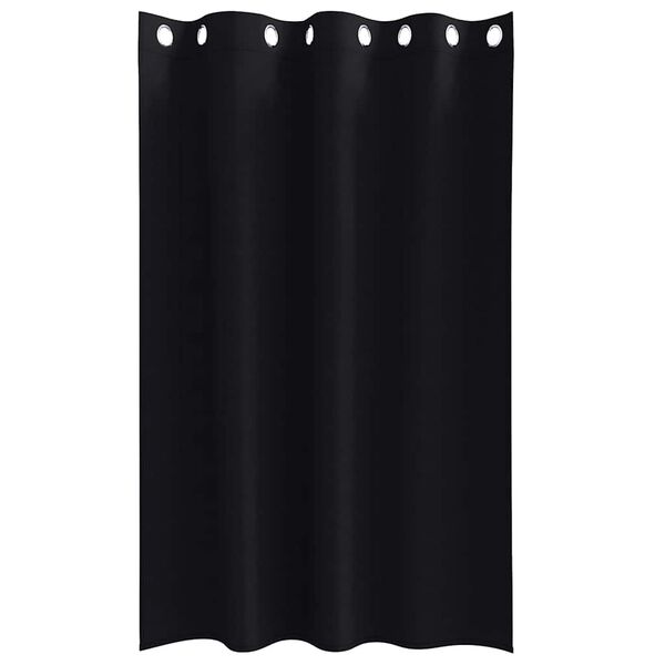 vidaXL M&ouml;rkl&auml;ggningsgardiner med Ringar 2 pcs Svart 175 x 140 cm