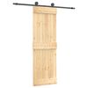 vidaXL Skjutd&ouml;rr Naturlig och svart 70 x 210 cm Massiv furutr&auml;d&ouml;rr