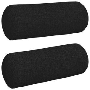 vidaXL Bolsterkuddar 2 st tyg Svart &Oslash; 15 x 40 cm