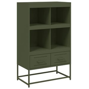 vidaXL H&ouml;gsk&aring;p olivgr&ouml;n 68x39 x111,5 cm st&aring;l