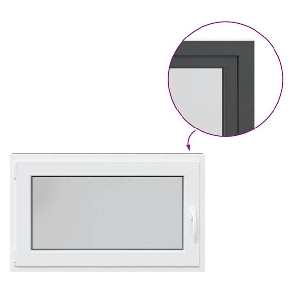 vidaXL K&auml;llarf&ouml;nster "RISOR" 100x50 cm Tilt- och vridf&ouml;nster DIN v&auml;nster antracit