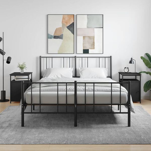 vidaXL Sängbord 2 st svart 40x42x60 cm konstruerat trä