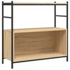 vidaXL Bokhylla sonoma-ek 80x30x78,5 cm konstruerat tr&auml; och j&auml;rn
