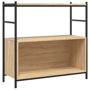 vidaXL Bokhylla sonoma-ek 80x30x78,5 cm konstruerat tr&auml; och j&auml;rn