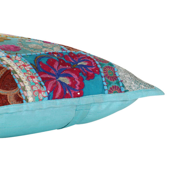 vidaXL Kuddar 2 st lappm&ouml;nster handgjord 45x45 cm rosa/turkos