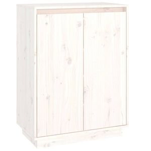 vidaXL Skosk&aring;p vit 60x35x80 cm massiv furu