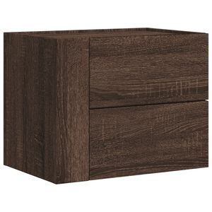vidaXL V&auml;ggmonterat s&auml;ngbord brun ek 45x30x35 cm