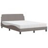 vidaXL Bed with Mattress "Dover" Taupe 120x200 cm Fabric
