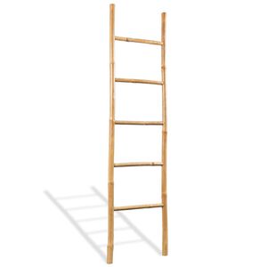 vidaXL Handduksstege med 5 pinnar bambu 150 cm
