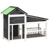 vidaXL Hundg&aring;rd gr&aring; 143x60,5x109 massiv furu