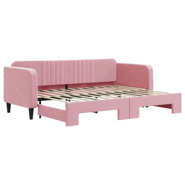 vidaXL Dagb&auml;dd utdragbar rosa 80x200 cm sammet