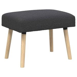 vidaXL b&auml;nk Enf&auml;rgad M&ouml;rkgr&aring; 60 x 40 x 45 cm Boucl&eacute;