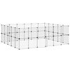 vidaXL Hundg&aring;rd svart 44 paneler 210x175x70 cm st&aring;l