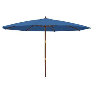 vidaXL Parasoll med tr&auml;st&aring;ng 400x273 cm azurbl&aring;